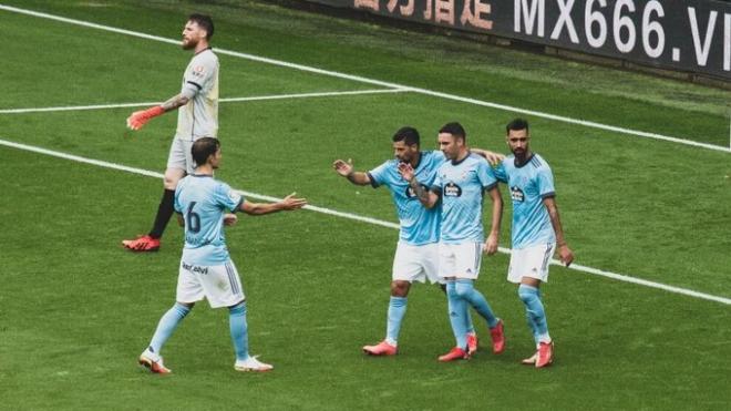 Celebración del gol del Celta (Foto: RC Celta).