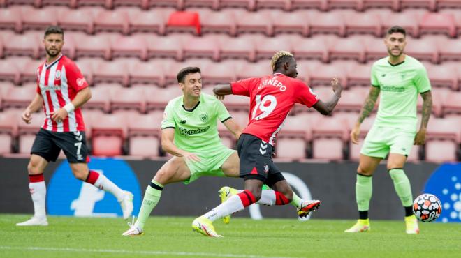 Oier Zarraga en el amistoso ganado por 1-3 ante el Southampton (Foto: Athletic Club).