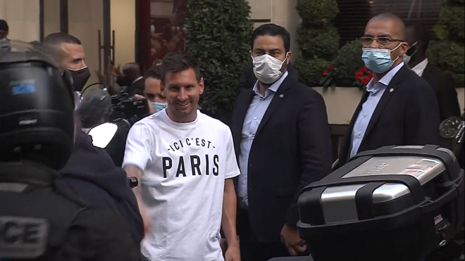 Leo Messi, a su llegada a París.