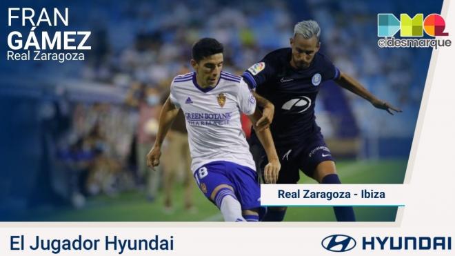 Fran Gámez, el jugador Hyundai del Real Zaragoza-Ibiza.