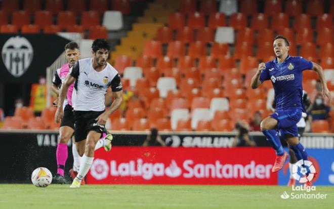 Guedes realizó un gran partido ante el Getafe. (Foto: Valencia CF)