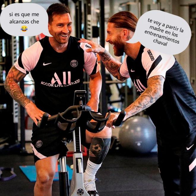 Uno de los memes de Leo Messi con Sergio Ramos en el PSG.