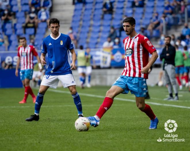 Borja Sánchez, en el Real Oviedo-Lugo (Foto: LaLiga).