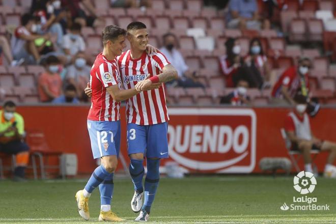 Djuka celebra el gol del Sporting ante el Burgos (Foto: LaLiga)