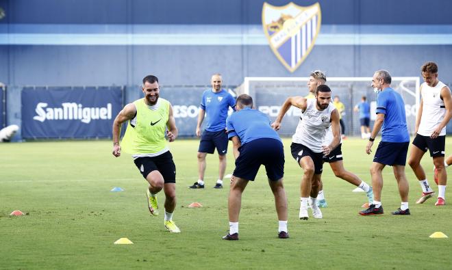 Los jugadores del Málaga, en un entrenamiento (Foto: Málaga CF).