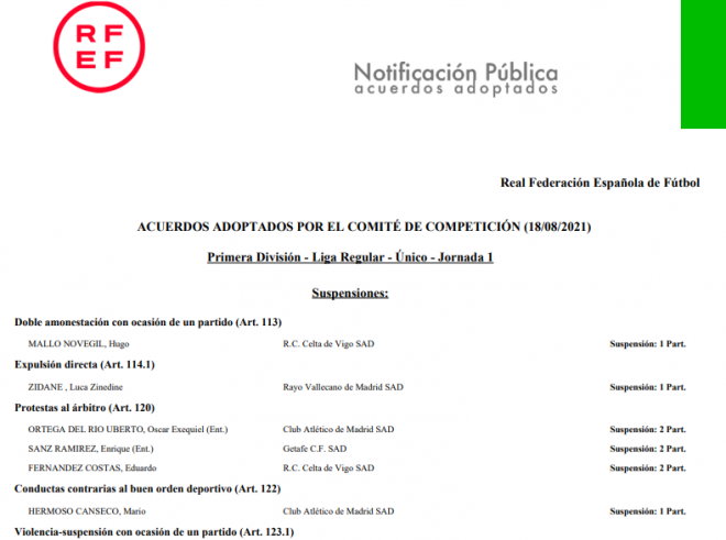 Resolución de Competición (Foto: RFEF).