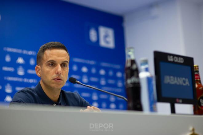 Borja Jiménez en sala de prensa (Foto: RCD).