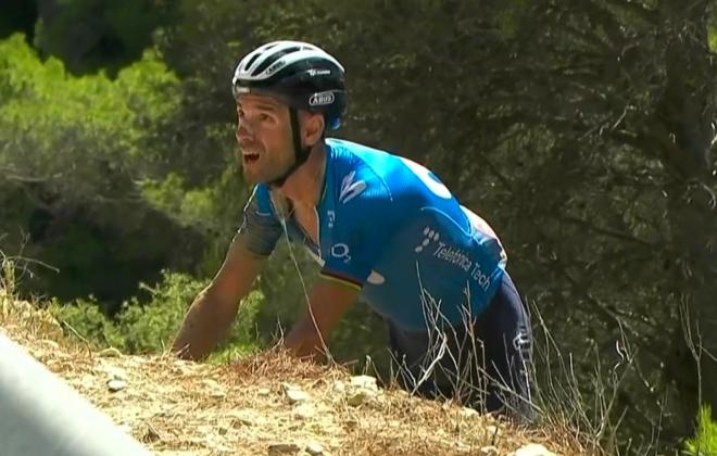 Alejandro Valverde, tras su caída en La Vuelta (Foto: Movistar Team).