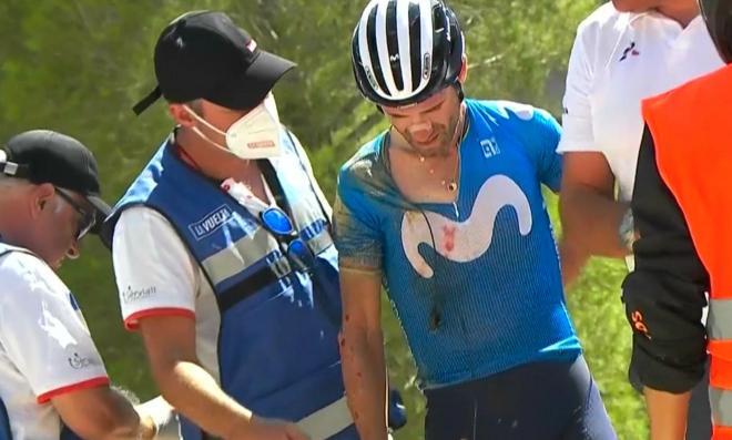 Alejandro Valverde, tras su caída en La Vuelta (Foto: Movistar Team).