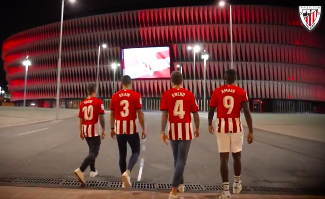 Iker Muniain, Balenziaga, Iñigo Martínez e Iñaki Williams, en un vídeo muy especial del Athletic Club, camino de San Mamés.