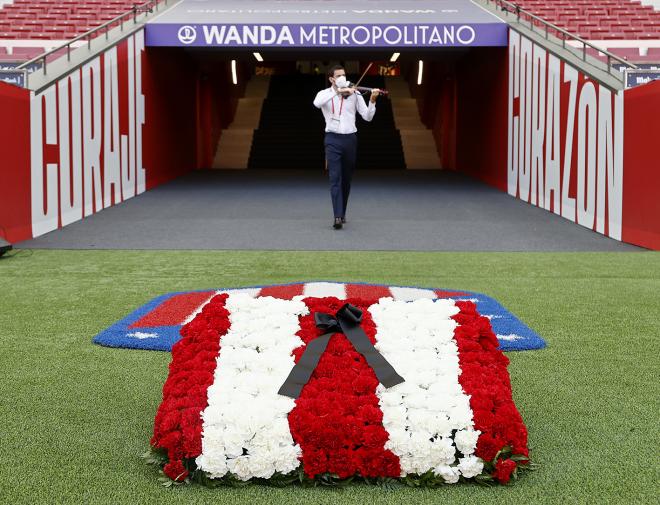 Imagen del homenaje del Atlético de Madrid.