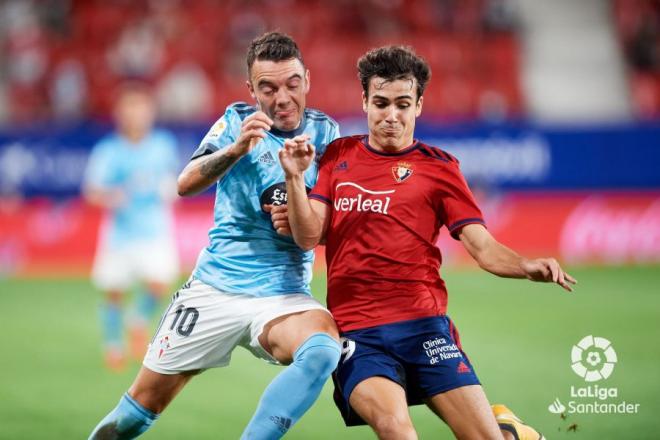 Iago Aspas, durante el Osasuna-Celta (Foto: LaLiga).