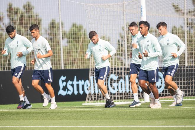 Galán, Araújo, Tapia, Aspas, Carlos y Mina (Foto: RC Celta).