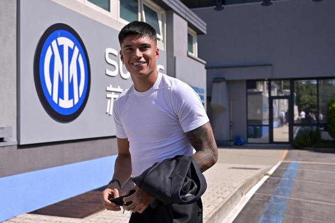 Joaquín Correa, en su primer día en el Inter de Milán.