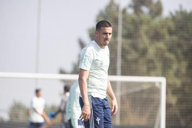 Thiago Galhardo, durante un entrenamiento en Afouteza (Foto: RC Celta).