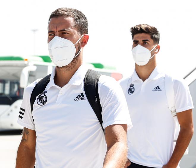 Eden Hazard y Marco Asensio, en un viaje del Real Madrid (Foto: RM).