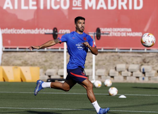 Luis Suárez, en una sesión del Atlético de Madrid (Foto: ATM).