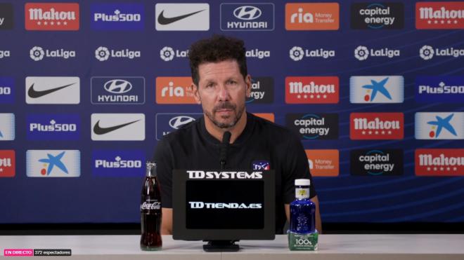 Simeone, en sala de prensa.