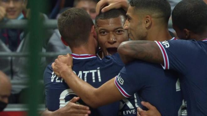 Celebración de Mbappé.