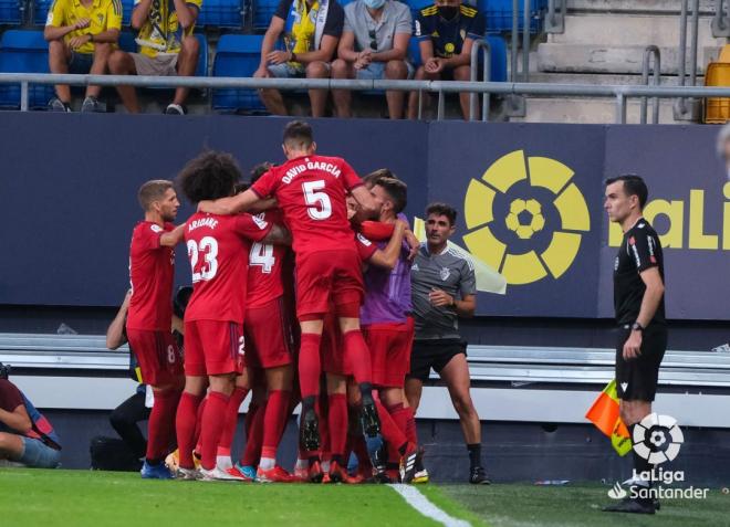 Osasuna celebra el gol del empate ante el Cádiz (Foto: LaLiga).