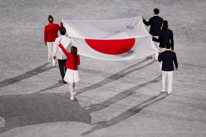 La bandera de Japón en una ceremonia de los Juegos Olímpicos (Foto: Cordon Press)
