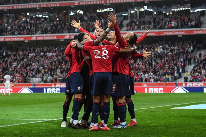 Los jugadores del Lille celebran un gol. Foto: Lille