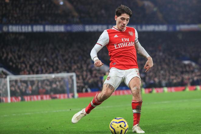 Héctor Bellerín durante un partido del Arsenal.