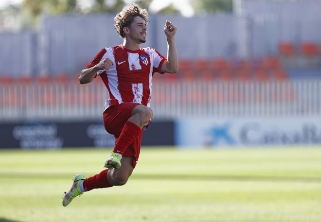 Mario Soriano, en un partido con el filial del Atlético de Madrid (Foto: Atleti).