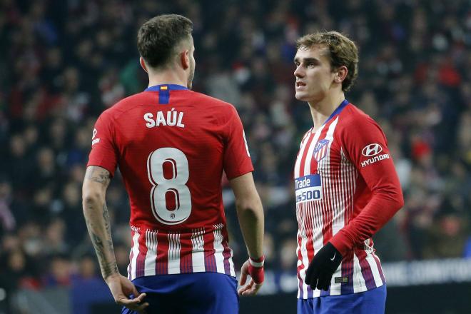 Saúl y Griezmann en un partido del Atlético de Madrid (Foto: Cordon Press).