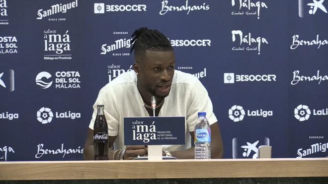 Sekou, durante su presentación como nuevo jugador del Málaga.
