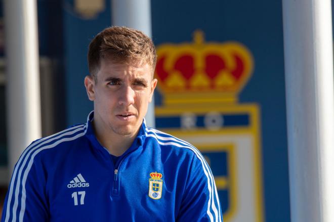 Joni Montiel, durante un entrenamiento (Foto: Real Oviedo).