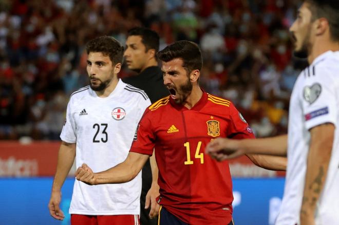 Gayà celebra su gol en el España-Georgia (Foto: EFE).