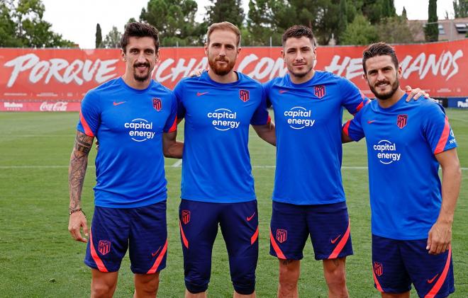 Savic, Oblak, Giménez y Koke, los capitanes del Atlético de Madrid (Foto: ATM).