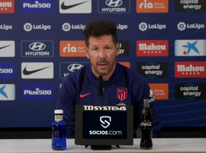 Simeone, en sala de prensa.