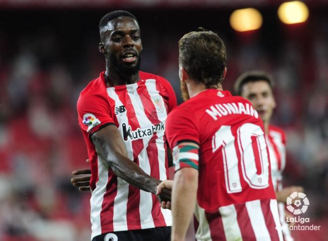 Williams y Muniain, tras uno de los goles del Athletic Club ante el Mallorca (Foto: LaLiga).