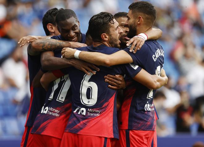 Los jugadores del Atlético de Madrid celebran el 1-2 ante el Espanyol (Foto: ATM).