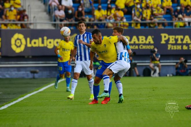 Negredo, en el Cádiz-Real Sociedad de la primera vuelta (Foto: Cádiz CF).