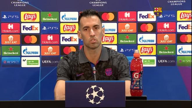 Sergio Busquets, en sala de prensa.