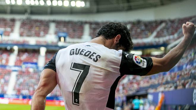 Guedes marca ante Osasuna (Foto: Valencia CF)