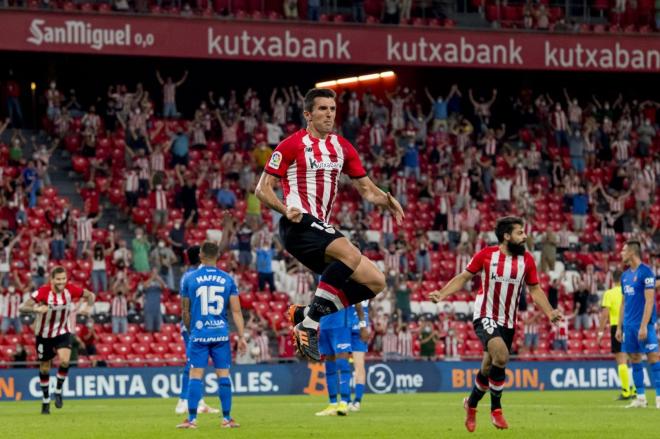 Celebración del gol de Dani Vivian ante el Mallorca en San Mamés (Foto: Athletic Club).