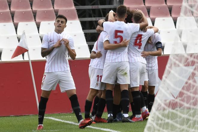 Imagen del partido de la Youth League entre el Sevilla FC y el Red Bull Salzburgo (Foto: SFC).