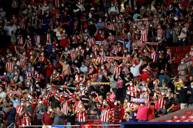 La afición del Atlético de Madrid, en el Wanda Metropolitano (Foto: EFE).