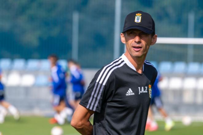 Ziganda, durante un entrenamiento (Foto: Real Oviedo).