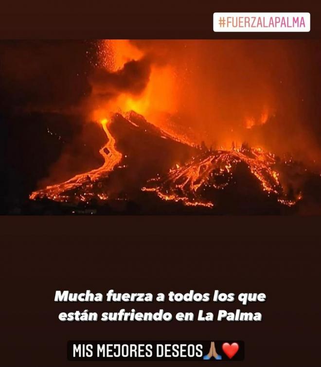 Apoyo de Nano Mesa a La Palma (Foto: IG).