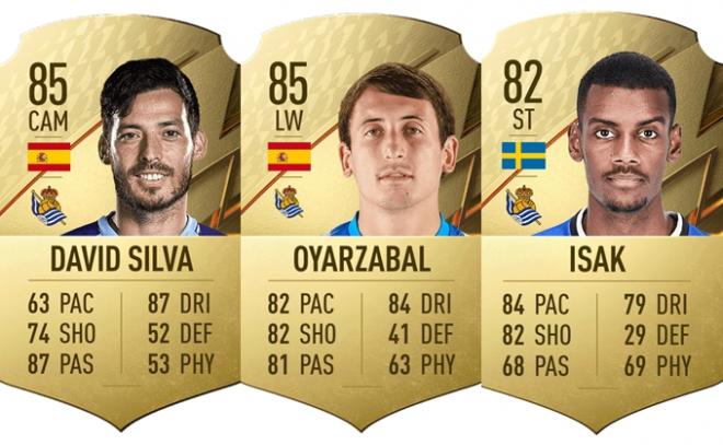 Silva, Oyarzabal e Isak en el FIFA 22.
