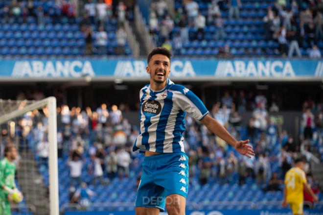 Quiles celebrando un gol con el Dépor (Foto: RCD).