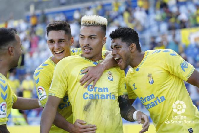 Celebración de Peñaranda en el Las Palmas-Ponferradina (Foto: LaLiga SmartBank).