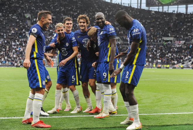 Lukaku, Alonso, Jorginho y Azpilicueta celebran un gol de Rudiger, el último deseo de Florentino Pérez (Foto: Cordon Press).