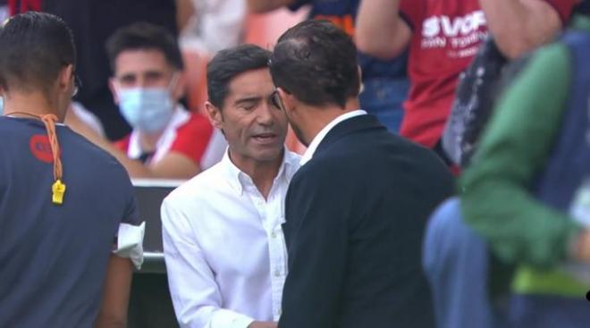 Marcelino y Bordalás si se saludaron antes del choque ante el Athletic Club (Foto: LaLiga)