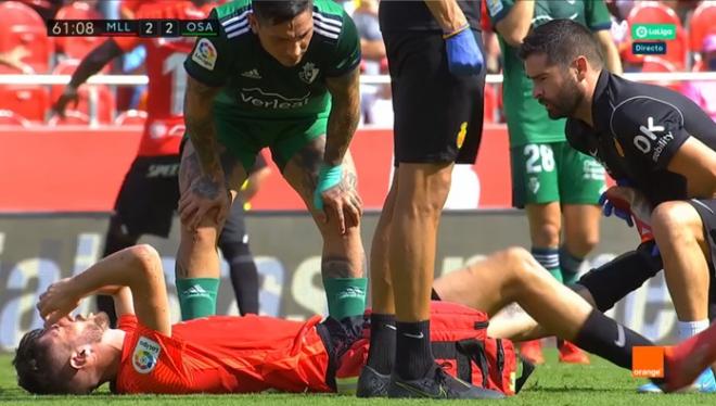 Fer Niño se lesionó en el Mallorca-Osasuna.